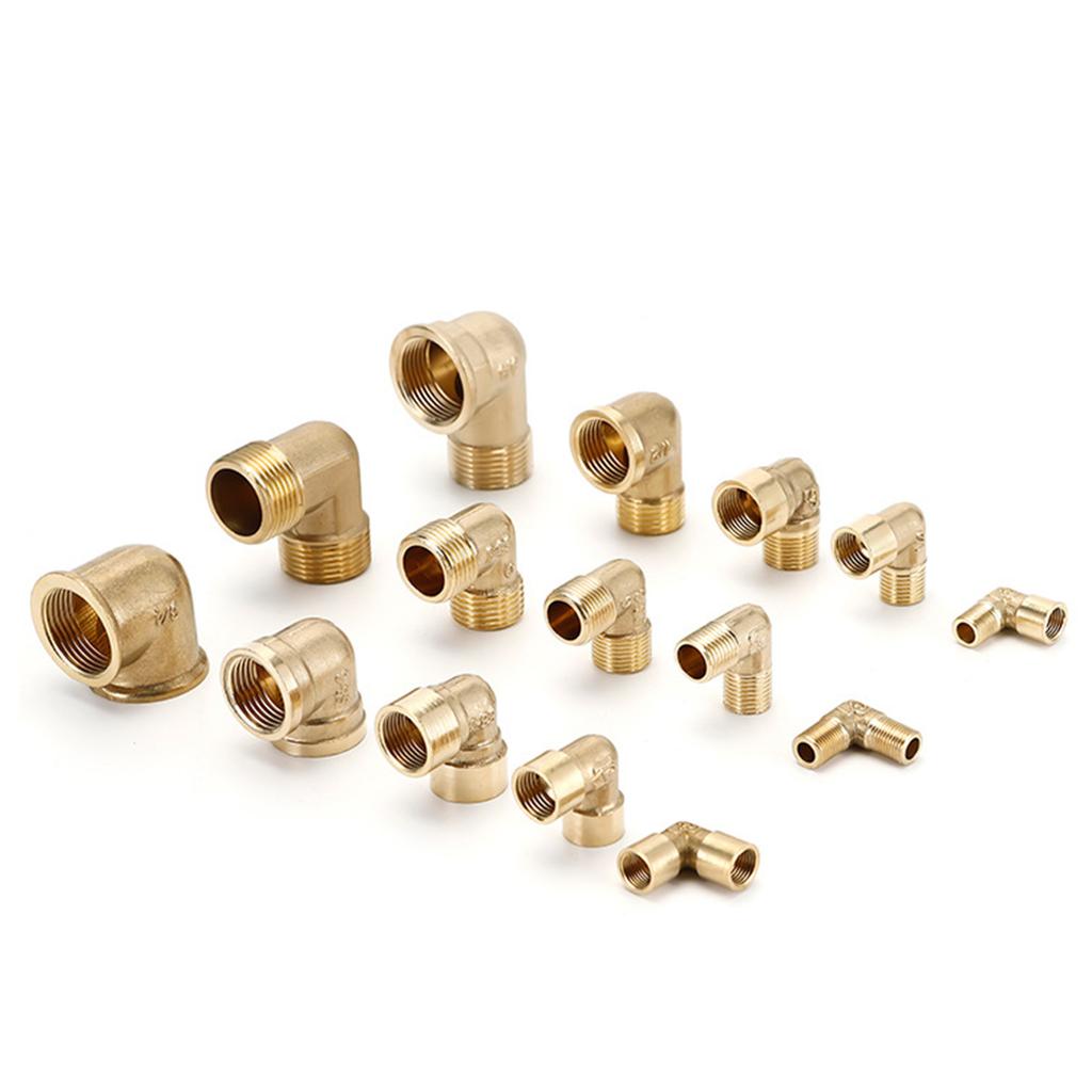 Pack of 5 Brass Elbow Threaded Fittings Corrosion Resistant Threaded Elbows Set Pipe Connectors Set for Plumbing System