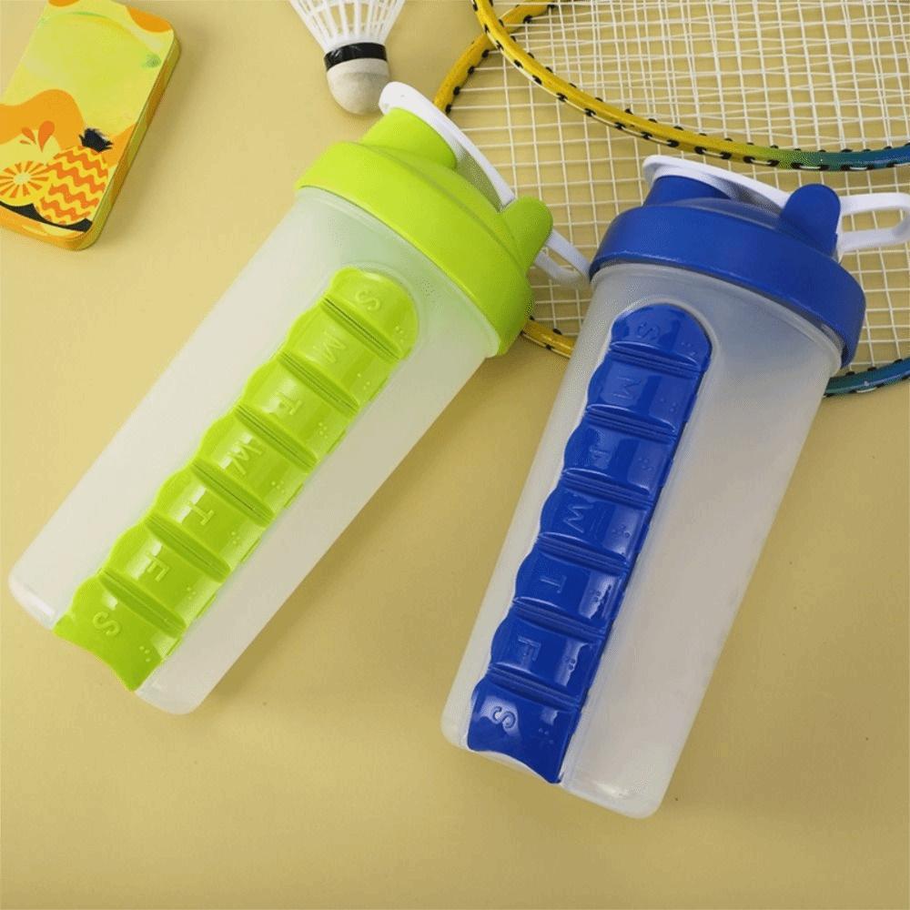 Daily Pill Boxes Organizer Pill Boxes Sports Water Bottle Leak-Proof Water Cup  Camping