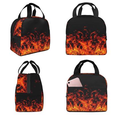 Flame Patterns Of Fury Insulated Lunch Bag for Kids School Cooler Thermal Food Box Tote Leakproof Lunch Boxes Container
