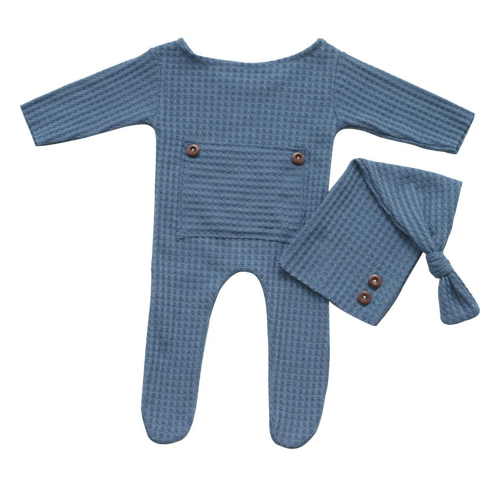 Newborn Photography Clothing Baby Soft Houndstooth Knitted Long Tail Hat Jumpsuit Set, Interesting and Beautiful