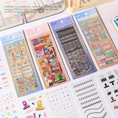 6 Color Index Sign Up Notebook Collage Stickers, Creative Stickers DIY Sticker Notebook, Student Stationery, Photo Decoration