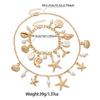 Wind Starfish Conch Pearl Set, Vintage Gold Layered Necklace, Bohemian Style Accessories