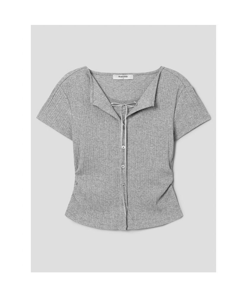 8 Seconds Race-Trimmed Jersey Top Grey
