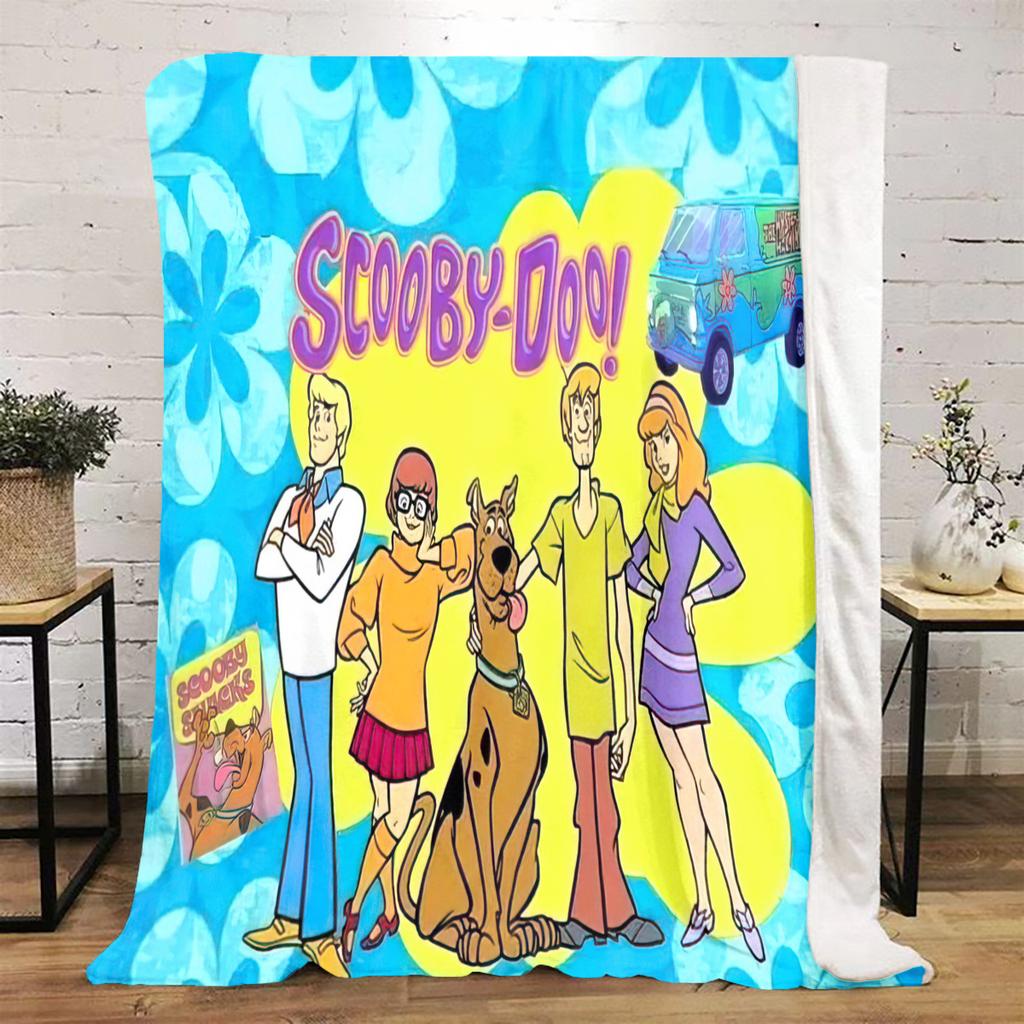 Filme de animação de aventura comédia de fantasia de Halloween Scooby-Doo cobertor macio decoração de casa para cochilo quatro estações quente cobertor Sherpa U10