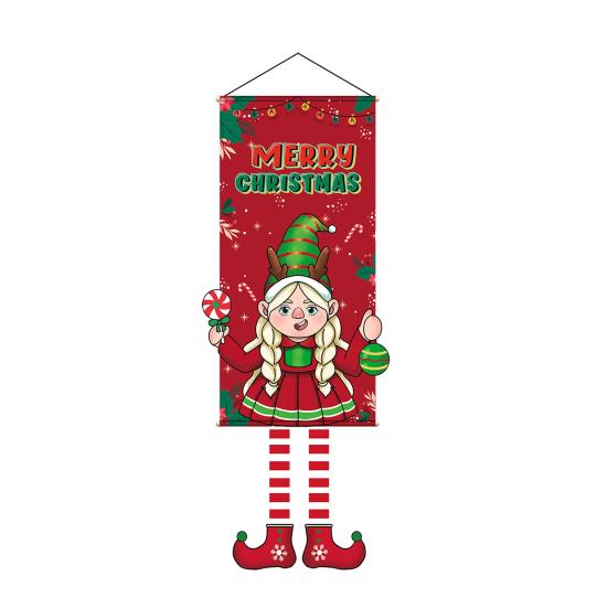 Weihnachtsflaggen, Türbanner, Weihnachtselement, faltbar, einfach aufzuhängen, schaffen eine festliche Atmosphäre als Heimdekoration