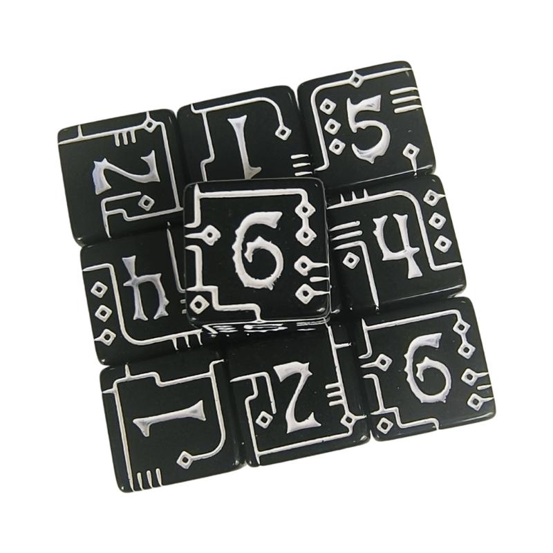 

Mechanical Industrial Acrylic Dices Square Edged Corner Number 6 Sided Dices for Tabletops Game and Math Education чёрный