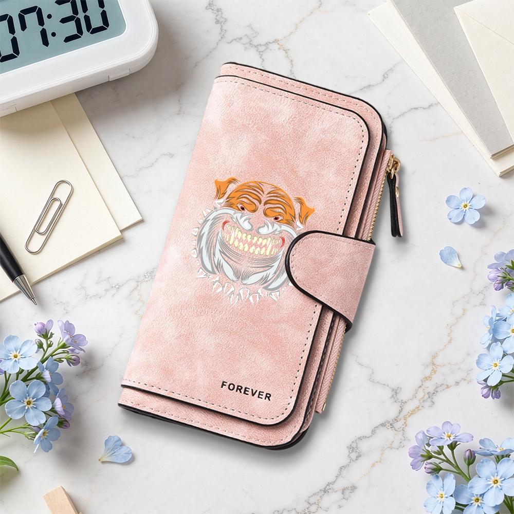 Fashion Cool Bulldog Pattern Long Wallet Casual Portable Multipurpose Card Holder Daily Use Purse