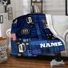 Police Car And American Flag Theme Home Customize Your Name Blankets Soft And Cozy Lightweight For Year Round Use Perfect For Picnics Sofa Office Bed