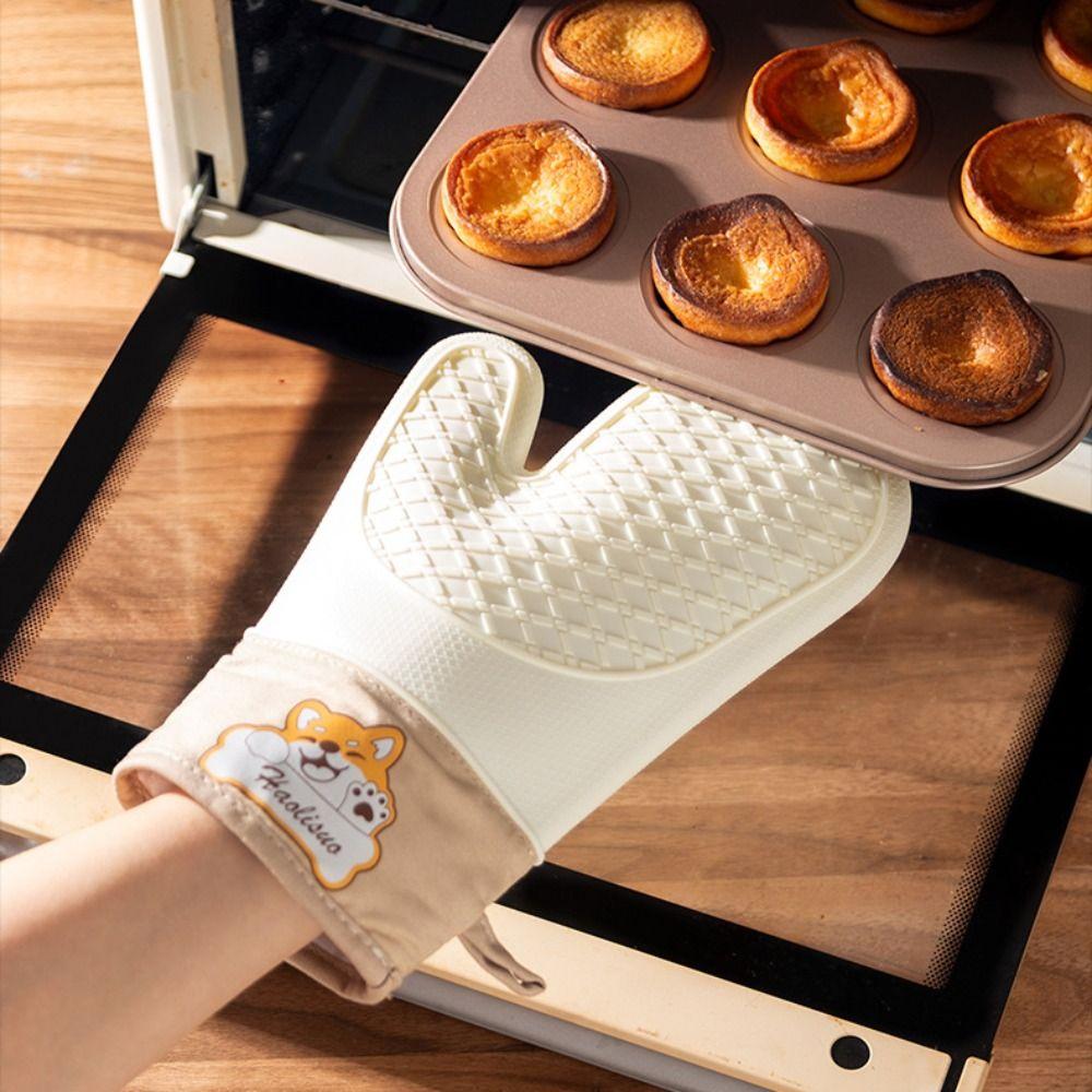 2pcs Non-Slip Oven Gloves Thickened Baking Mitts Special Tool Kitchen Hand Clamps  Kitchen