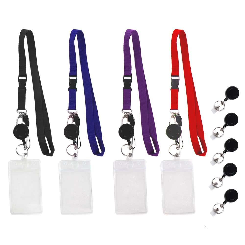 Neck Strap Badge Clip ID Card Holder Name Card Holder Badges Set Lanyard Retractable Badge Holder