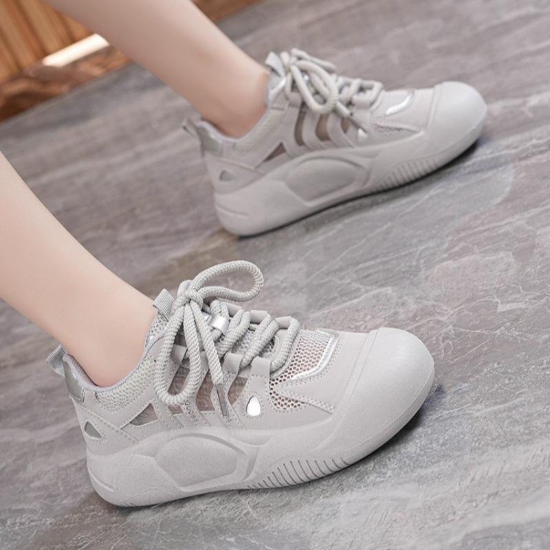 2026 Summer Women Casual Sandals Korean Designer Surface Hollow Breathable Woman Flat Shoes Outdoor Lace-up Sneakers Zapatos2026