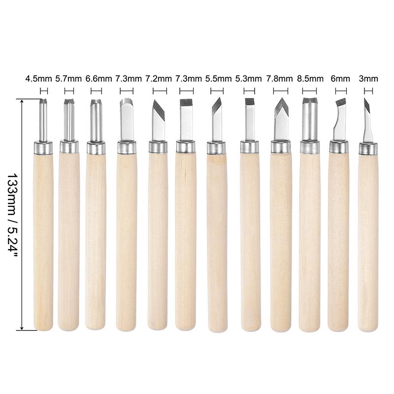 4pcs Professional Wood Carving Chisel Hand Tool Small/Medium/Big Flat/Triangle/Arc/Diagonal Blade Wood Carving Knife Set