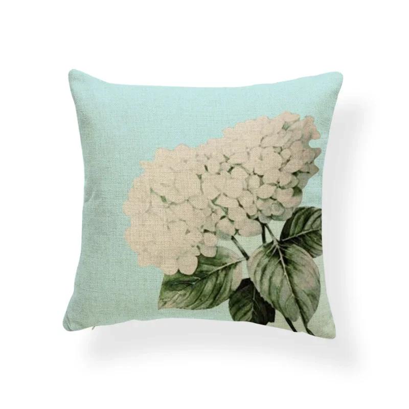 Schönes Pflanzenkissen-Set Blume Rose Orchidee Narzisse Wohnzimmer Schlafzimmer Dekoration Kissenbezug Leinen-Kissenbezug 45x45cm