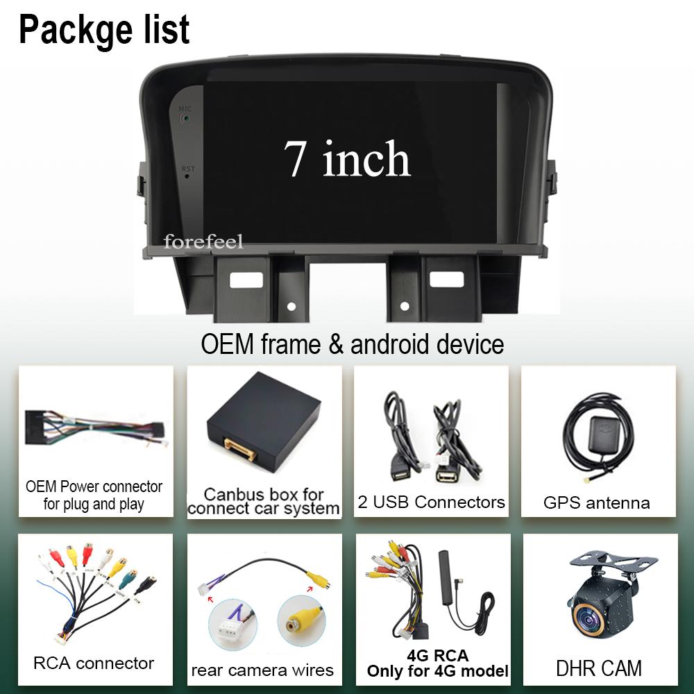 DVD Player 7inch Android For Chevrolet Cruze 2009 - 2014 Car Navigation GPS Head Unit Carplay Auto Radio Video QLED WIFI GPS BT