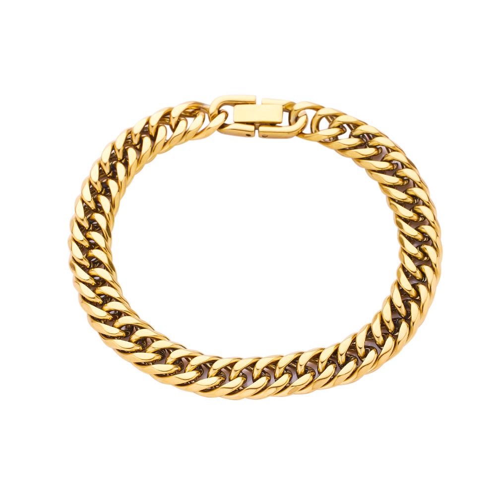 Stainless Steel Men's Trendy Cuban Hip Hop Titanium Bracelet