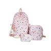 Zaino da Bambina Set da 3 Pezzi con Stampa Floreale Design Carino alla Moda per la Scuola