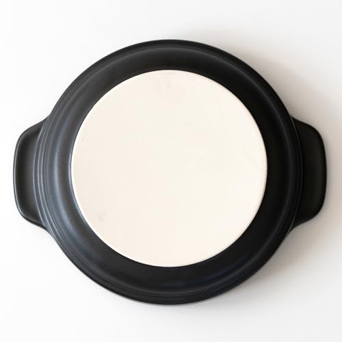 Santo Banko-yaki Gratin Dish, Single-Serve, 400ml Capacity, Heat-Resistant Ceramic, Oven, Microwave, Dishwasher, Stackable, Black, Made in Japan