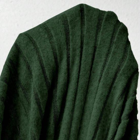 Vestido de Suéter Feminino de Outono Manga Longa Decote V Tricô Canelado Vestido Maxi