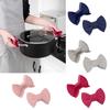 Pack of 2 Non Slip Heat Resistant Glove Silicone Finger Guard Kitchen Cookware Silicone Bowknot Clip for Oven Baking