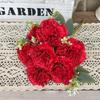 Artificial 7-Heads Carnation Bouquet 1Pcs Waterproof Fake Floral for Holiday Celebration Home Party Decoration