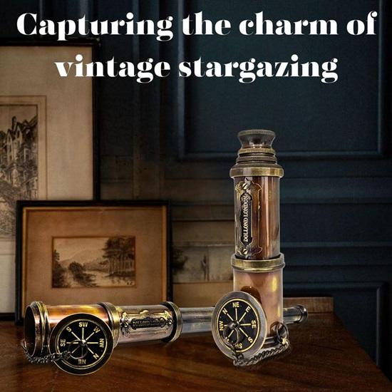 40.64 Cm Working Brass Telescope with Leather Case, Pirates Spyglass, Boating Gift, Graduation Gifts, Anniversary Gifts