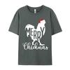 Frohe Chickmas Vintage T-Shirt Weiße Baumwolle Oberteile Hemd Gruppe Neuestes Preppy Stil T-Shirt Marke T-Shirt
