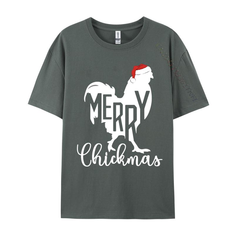 Frohe Chickmas Vintage T-Shirt Weiße Baumwolle Oberteile Hemd Gruppe Neuestes Preppy Stil T-Shirt Marke T-Shirt