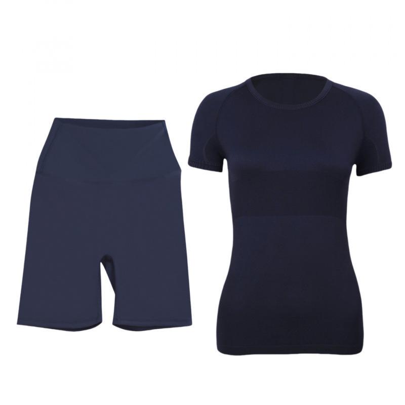 

Lulu Original Five-Point Yoga Suit: Short-Sleeved Top & Slim Fit Elastic Jacket XL
