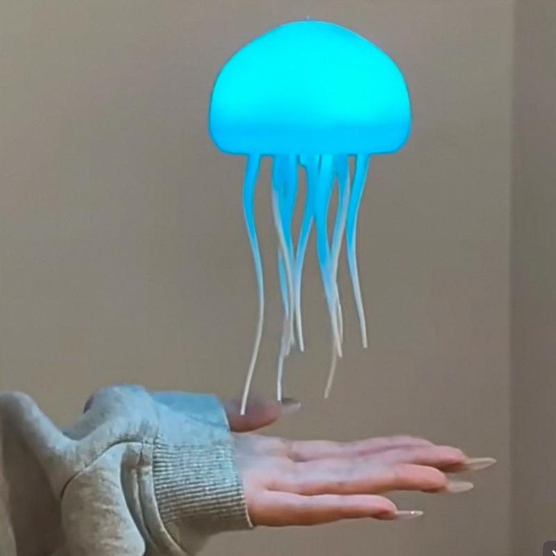 3D Movable Jellyfish Lamp USB Smart Voice Control Dimmable Color-Changing Creative Night Light Ocean Anime Light Sign Ornaments