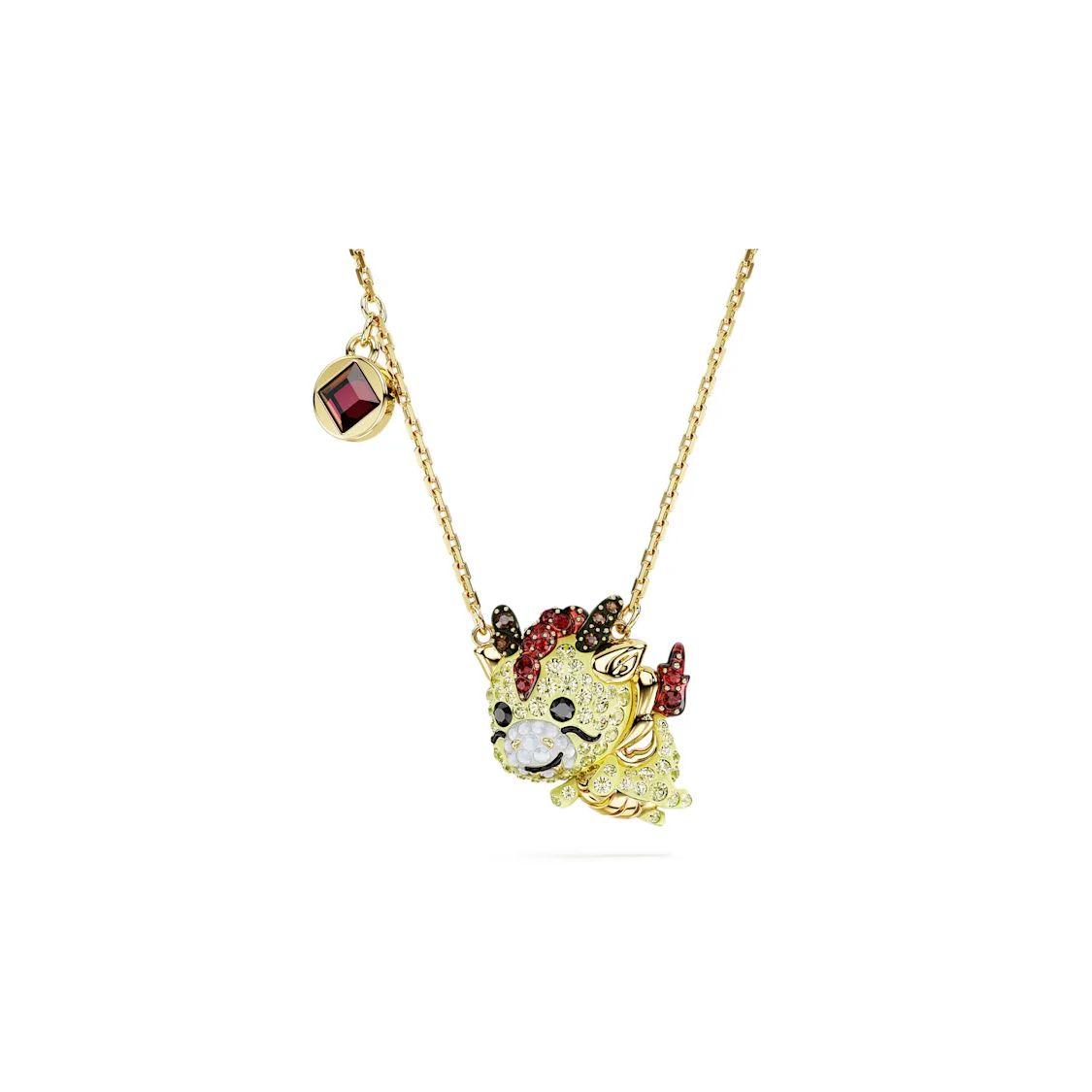 Swarovski Chinese Zodiac Dragon Pendant Necklace Women necklace Gold 5676540 Box (Random Color)