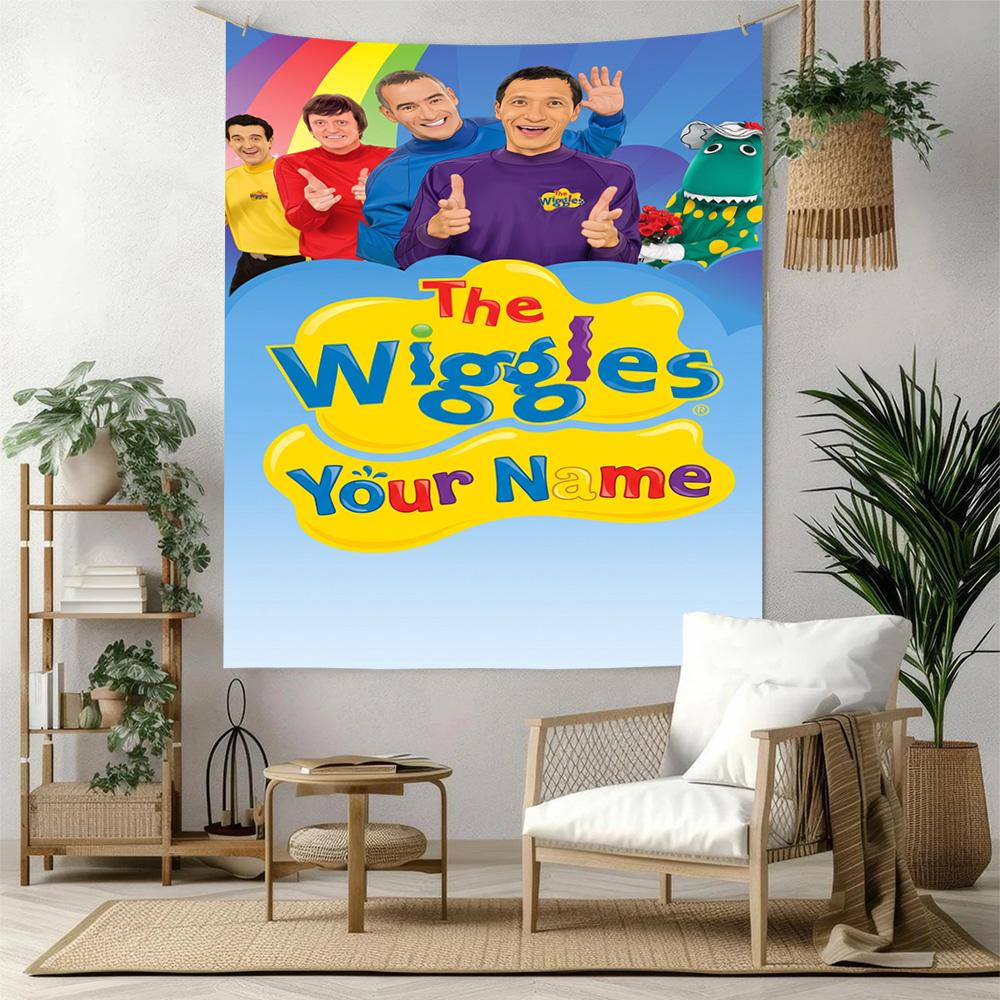 Wiggles Custom Name Tapestry Foldable Wall Tapestry Smooth Polyester Great for Meditation Room All-Season Use Housewarming Gift