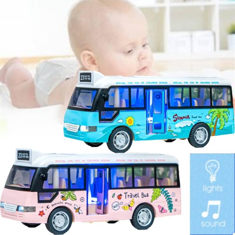 Vibrant Plastic Inertia Bus Toy With Flashing Lights And Music For Boys And Girls