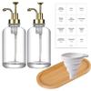 2 Stück Flüssigseifenspender 500 ml Klares Glas Nachfüllbarer Flüssig-Handseifenspender für Badezimmer Küche Gold