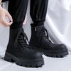 Hochwertige britische Stress-Stil Stiefeletten für Herren, einfarbig schwarz, Hombre, täglich, Qualität, lässig, zum Ausgehen, höhenerhöhende Schuhe