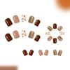 Seasonal Brown Shine Fake Nail Removable Press On Nails Tips Reusable Comfortable For Daily Use Simple To Apply 24pcs/