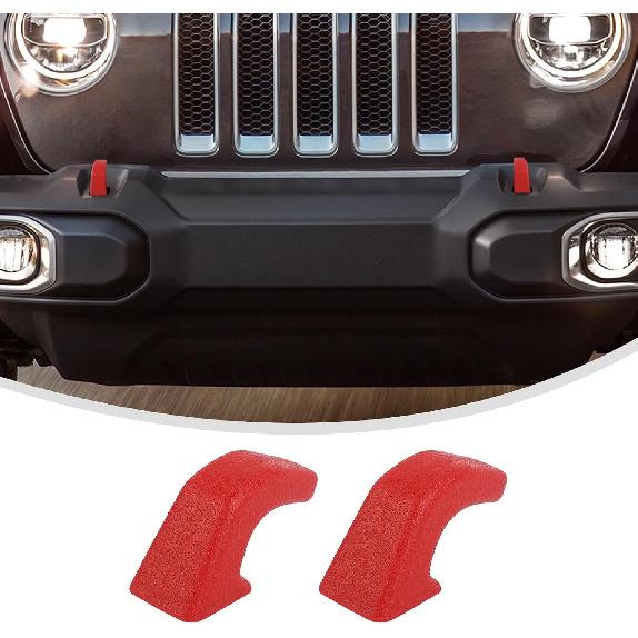 Linskip Tow Hook Covers for 2007-2026 Jeep Wrangler 4XE JL JK & Gladiator JT (Sport Willys Sahara Rubicon) - Rubber Sleeve Protectors for Front