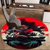 1pc Demon Slayer Tanjiro Kamado Round Carpet - Anime Design Office Chair Mat