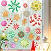 Christmas Wall Candy Cane and Gingerbread Candy Christmas Removable Wallpaper for Home Living Wall Paper Stickers, Pattern, Stylish, Colorful, Round,