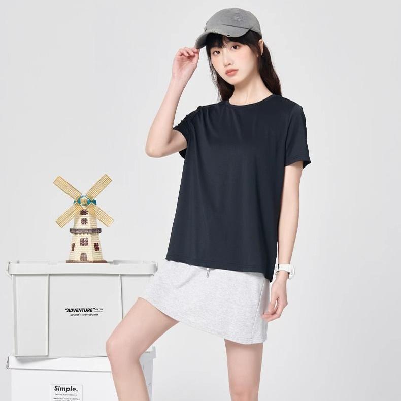 Yellow Quick Dry T-Shirt Women Breathable Summer Top Short Sleeve Cool Comfort Sun Protection