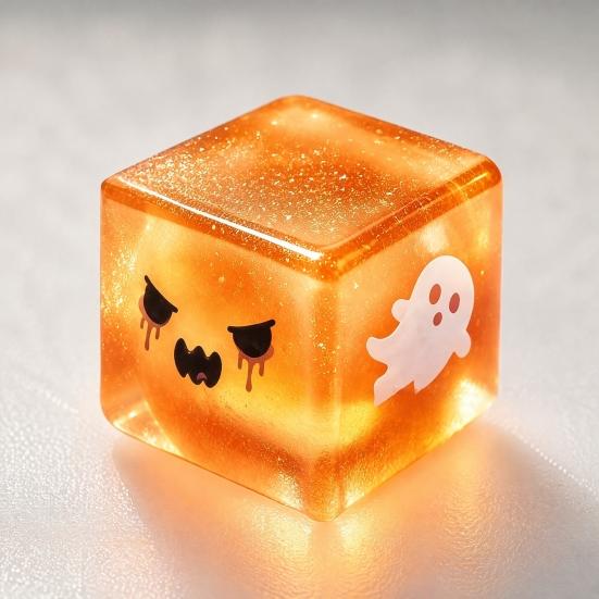 Quetschwürfel Spielzeug Halloween Geist Stress Sensorisches Spielzeug Angstlinderung Langsam aufsteigend Glitzer Kneten für Kinder Erwachsene Mini