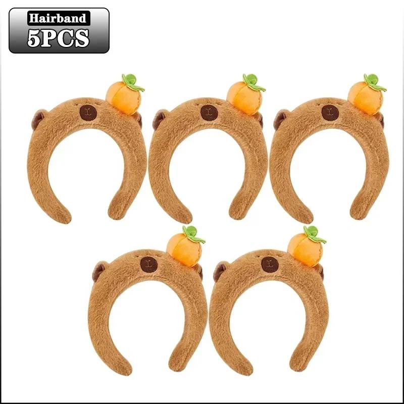 1-10PCS Plush Capybara Hair Hoop High Cranial Top Headband Cute Wash Headband Hair Accessories for Girls Kids Accessories
