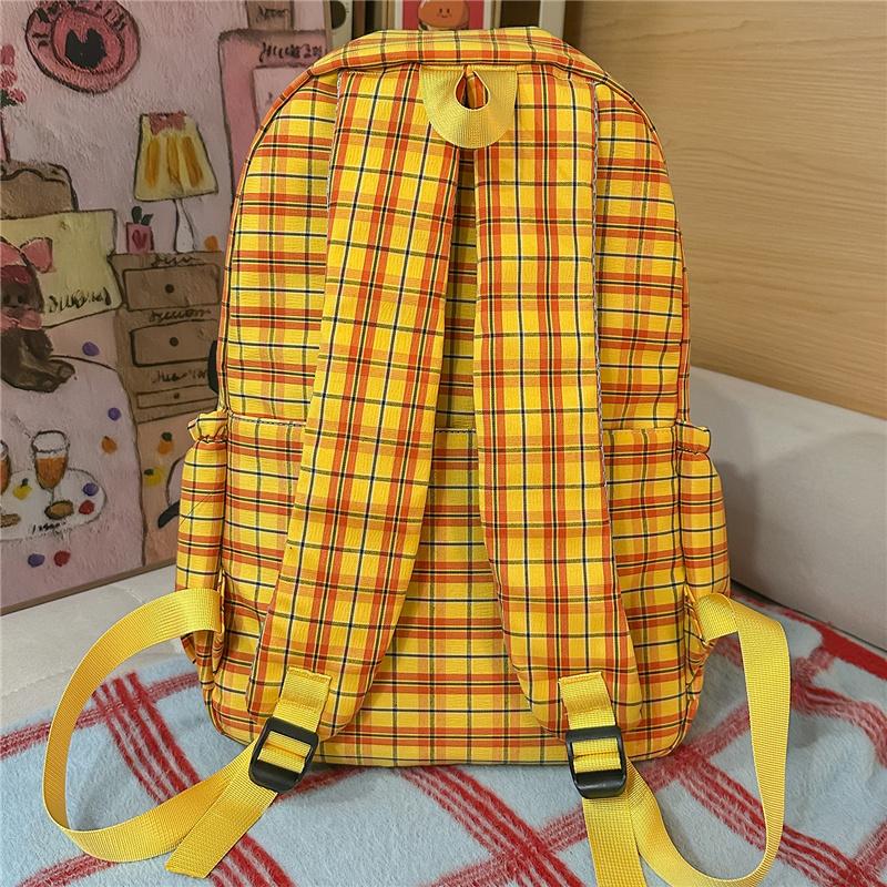 Plaid Schoolbag Women's Lightweight Backpack
