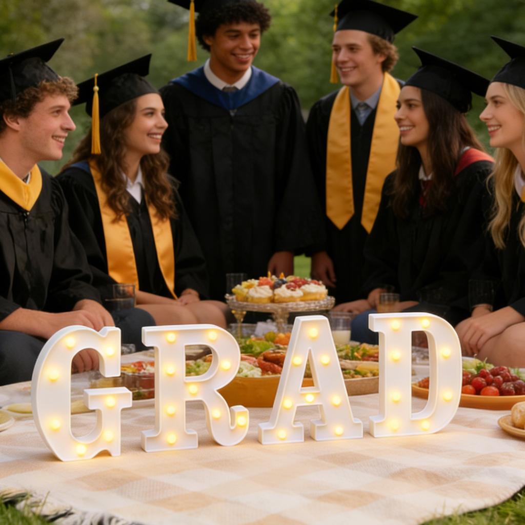PROM 2026 Graduation Decor: 8 LED Light-Up Letters, Graduation Decorations For The Class Of 2026; Ideal For Preschool, High School, And College