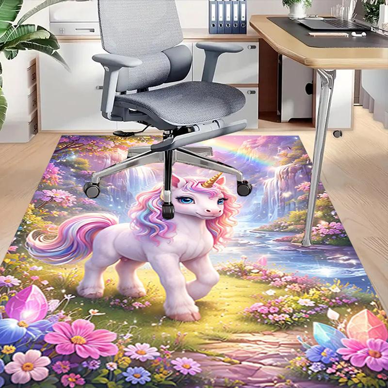 1PC Unicorn Fantasy Non-Slip Floor Carpet Compatible for Office&Living Room&Bedroom&Dining room - Flat - Weave Machine-S0363