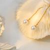 Spot Fashion Simple Titanium Steel Fringed Pearl Ear Jewelry 18K Gold Ear Line High-End Niche