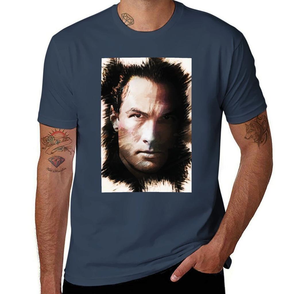 Steven Seagal Custom Digital Artwork TShirt Holiday Casual Short Sleeve Top