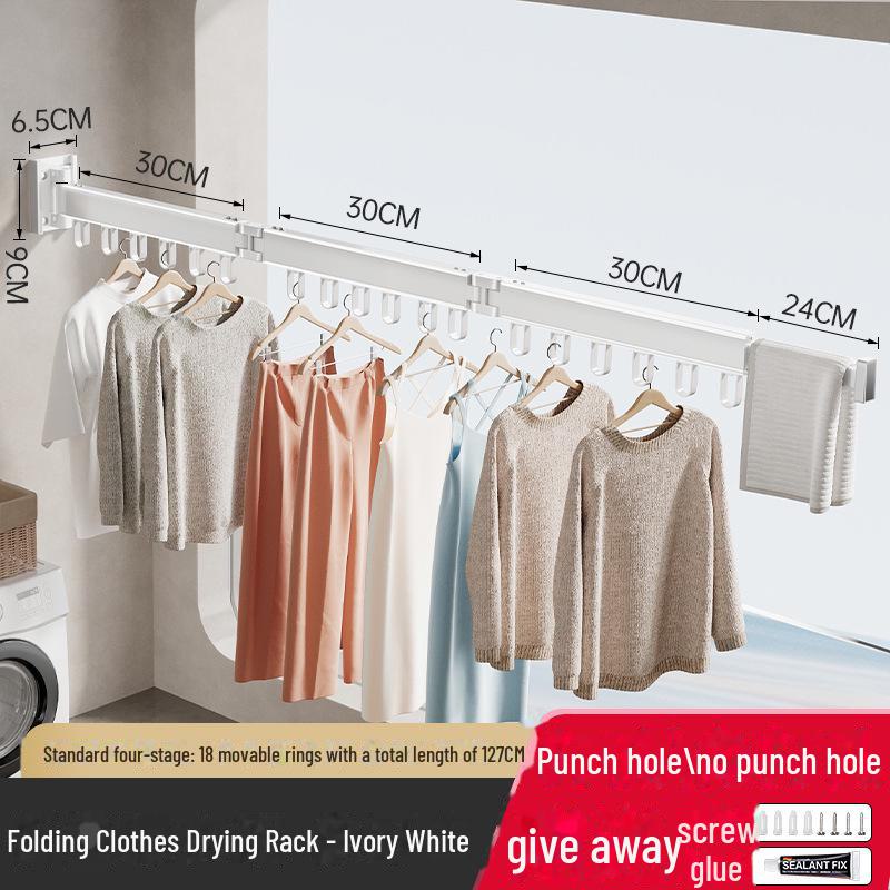 

Складная настенная сушилка для одежды без перфорации для использования в помещении и на улице