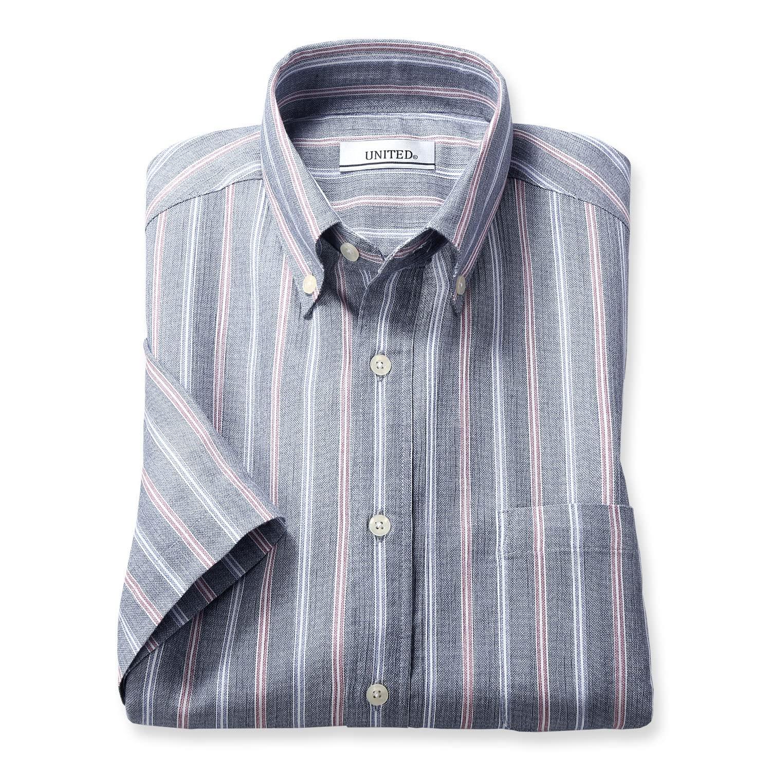 

сделано в Такасима Чидзими темно-синий [UNITED] Рубашка с коротким рукавом, Япония, мужская, на пуговицах, (JP, алфавит, LL, синий)