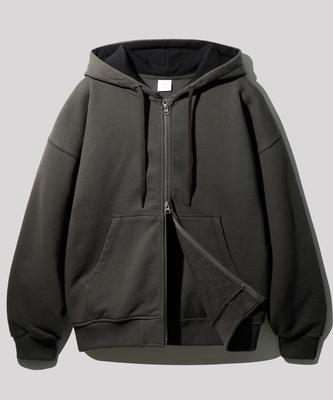 Jemut Stone Heavyweight Two-Way Zip-Up Hoodie 6 Types Dark Mocha Kjhd2474