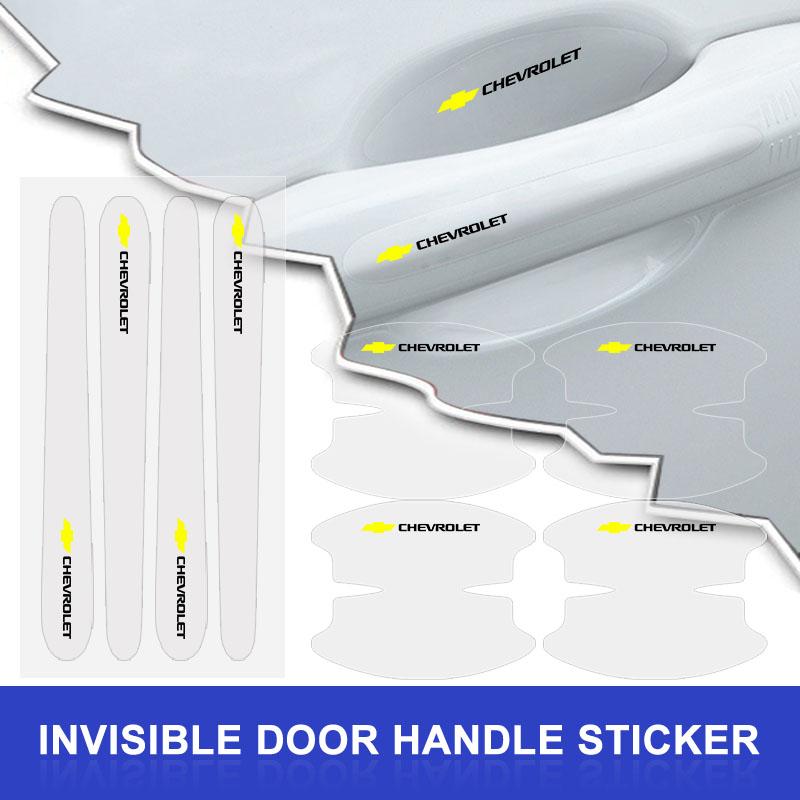 8 Stück Transparente Auto-Türgriffschale Kratzfester Schutzaufkleber für Chevrolet Spark Malibu Trax Aveo Captiva Autoaufkleber